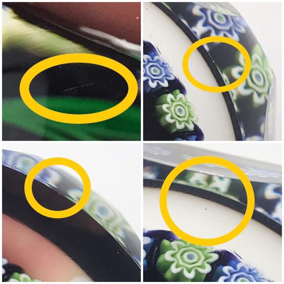 Perthshire 1995D Daisies Lampwork Flower Millefiori Garland Faceted Paperweight - Picture 16 of 16